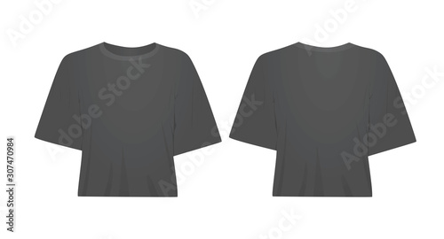 Grey women crop top. vector illustration