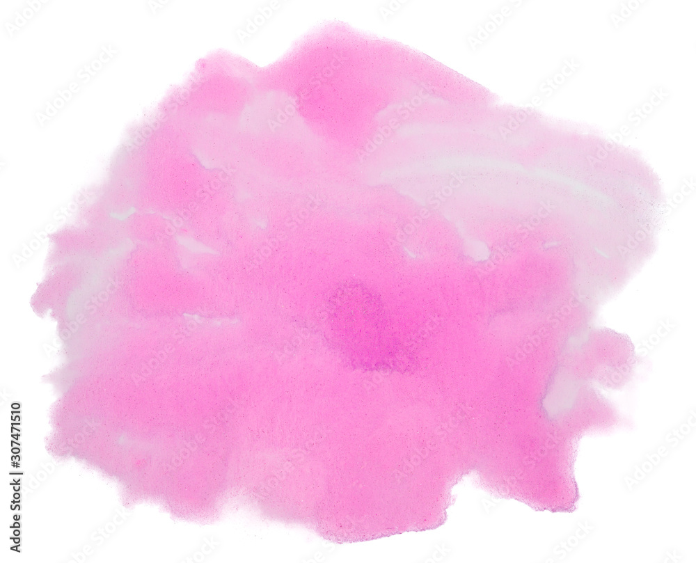 bright purple stain watercolor background on a white background with a texture of dripped paint