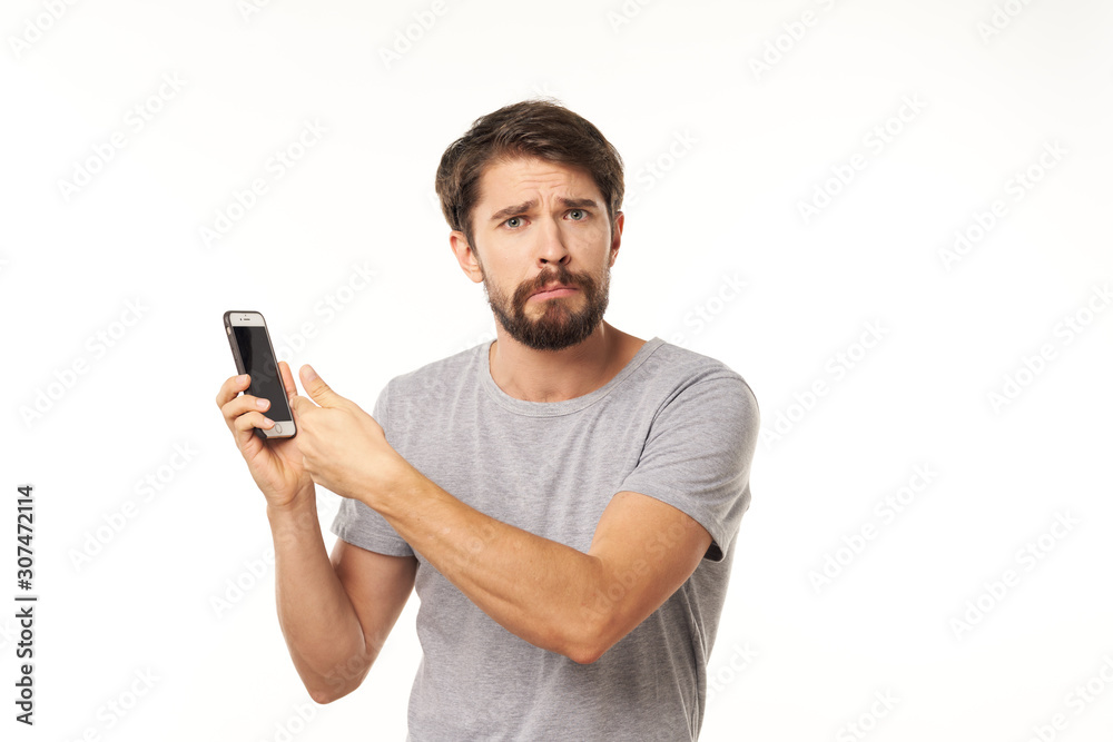 young man with mobile phone