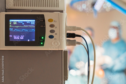 ECG electrodes machine photo