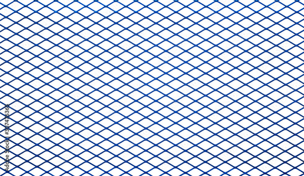 Texture of blue metal mesh isolated on a white background Texture of blue metal mesh isolated on a white background
