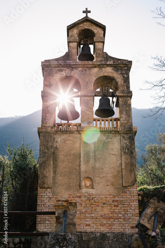 Mediterranean old church bell tower