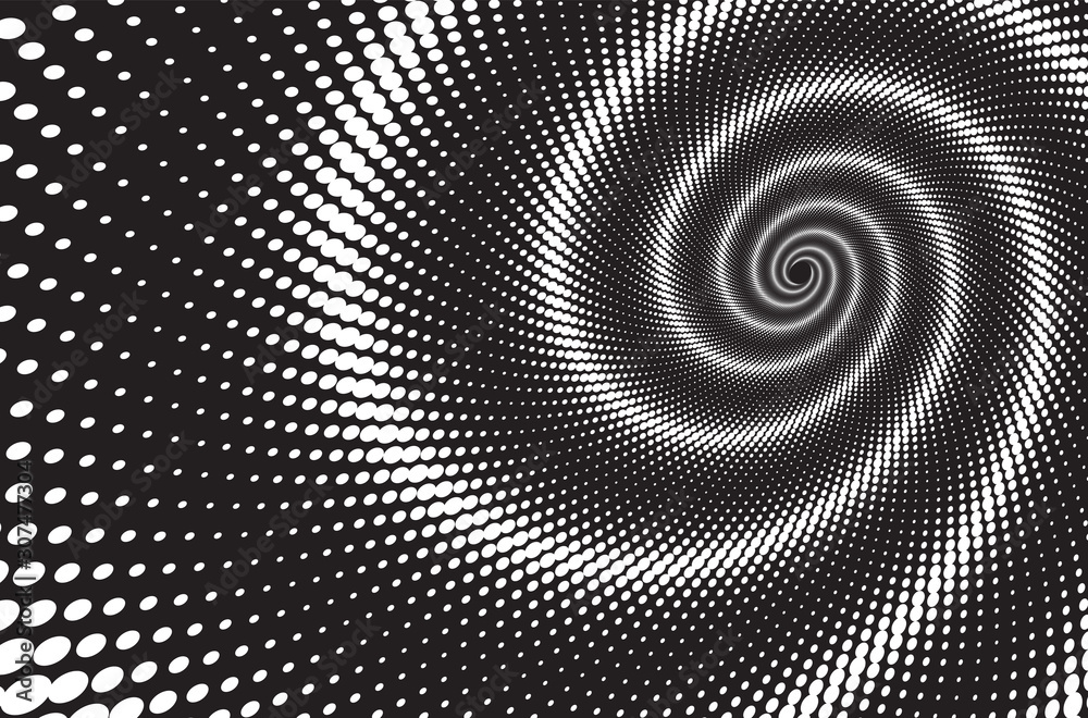 Dotted Halftone Vector Spiral Pattern or Texture Dotted Halftone Vector Spiral Pattern or Texture