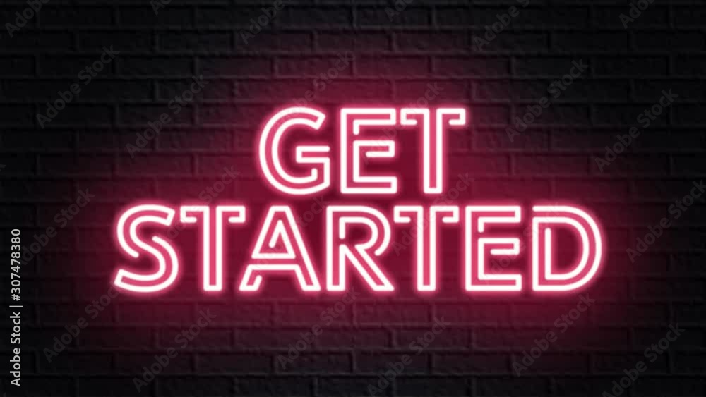 red neon video animation get started red neon video animation get started