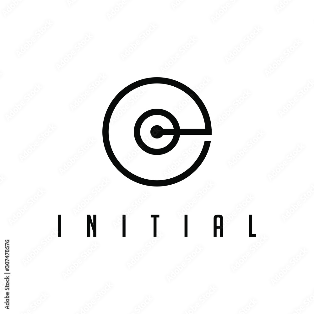 Vector logo of the initials letters E and C. Vector logo of the initials letters E and C.