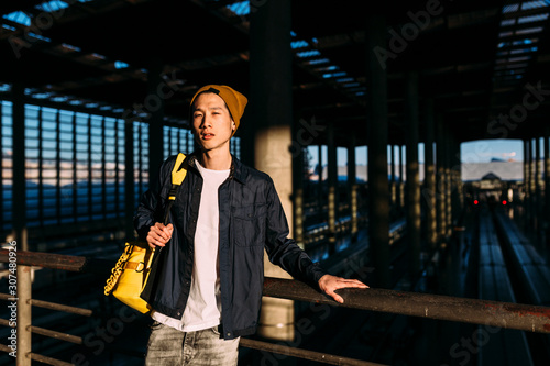 Portrait of man standing outdoors photo