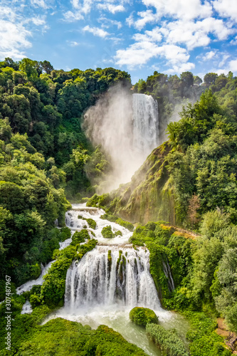 View of the Marmore Falls  Terni - Italy
