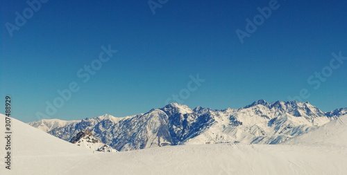 Beautiful winter landscape at a mountain ski resort © Davidich