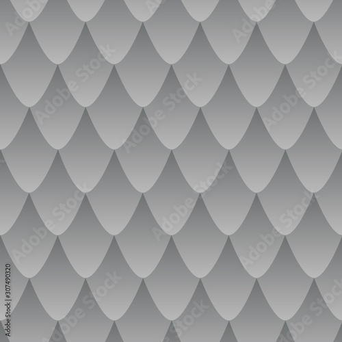 The effect of leather with surreal scales seamless pattern, silver gradient.