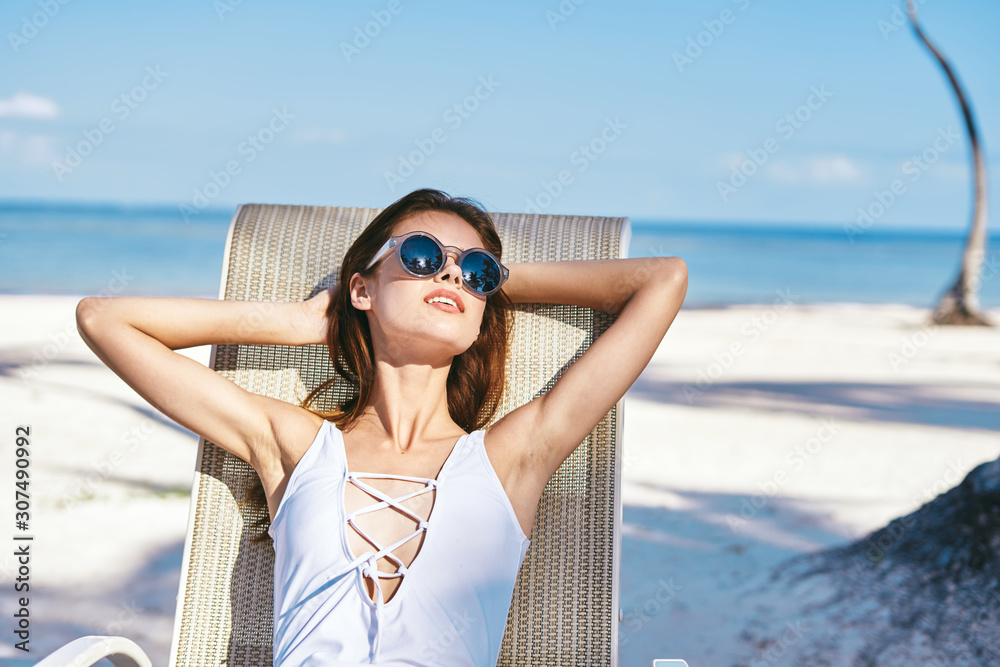 young woman on the beach young woman on the beach