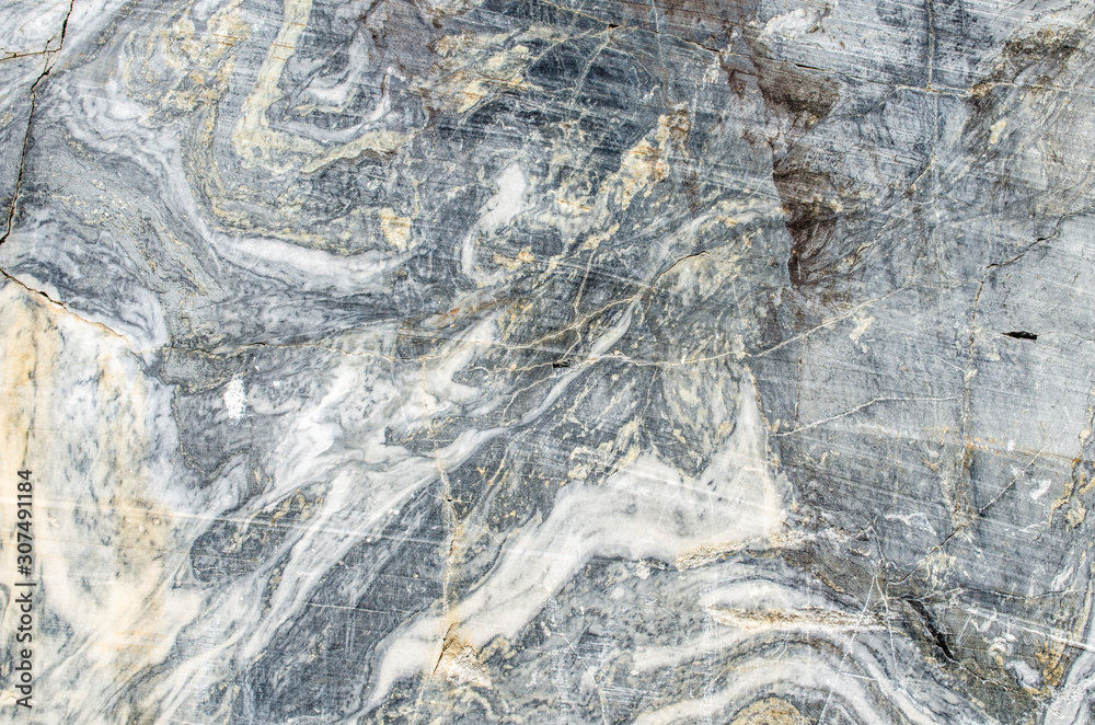 Fototapeta premium Texture of white and gray marble. Rough stone surface. Monochrome background.Marble wall.