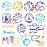 Vintage Postmark Stamp Vector Set