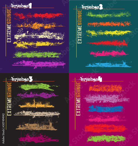 Illustrator Extreme Grunge Art Brushes-vector