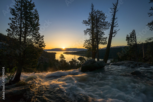 Sunrise over Eagle Falls  Emerald Bay  Lake Tahoe  California  USA