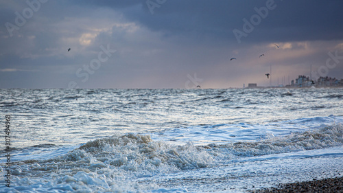 Aldeburgh Sea Front on a wild winters day