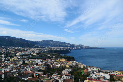 Daylight aerial view of cliff coastline Sorrento and Gulf of Naples in Southern Italy. © Олександр Цимбалюк