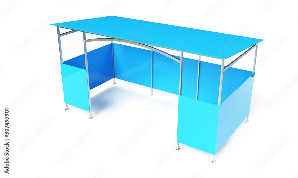 3d illustration of an empty Billboard at a bus stop on the white background. 3d illustration of an empty Billboard at a bus stop on the white background.