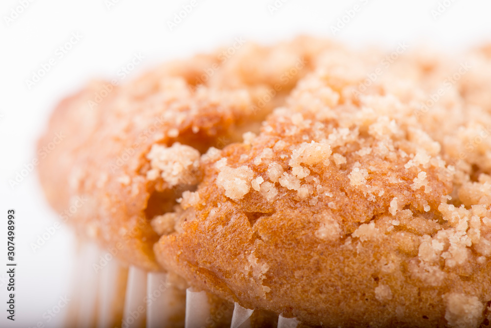 Closeup of Muffin with dusting of sugar on top Closeup of Muffin with dusting of sugar on top
