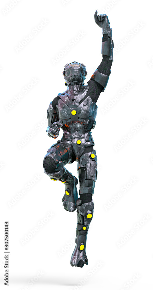 reptilian officer is taking off in a white background