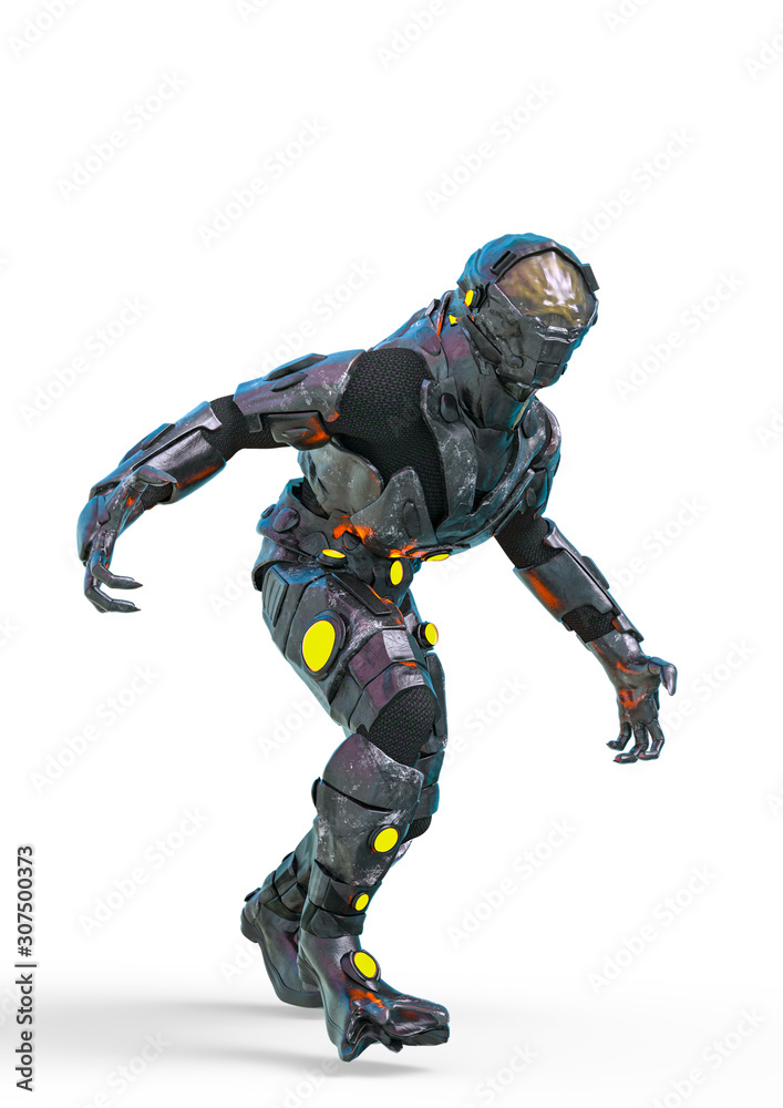 Ταπετσαρία reptilian officer walking in white background