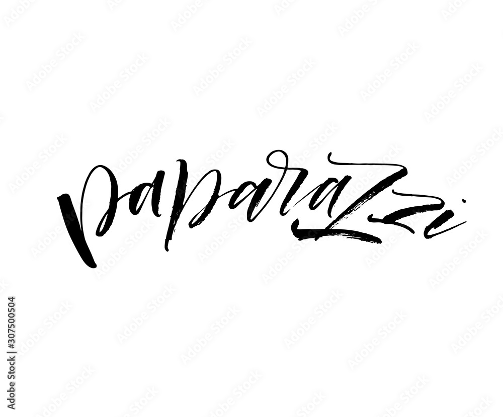 Paparazzi hand drawn postcard. Modern vector brush calligraphy. Ink illustration with hand-drawn lettering. Paparazzi hand drawn postcard. Modern vector brush calligraphy. Ink illustration with hand-drawn lettering.