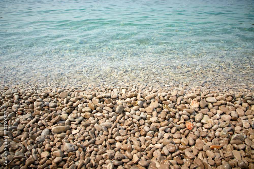 pebbles on the beach in the Montenegro