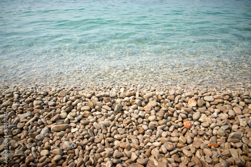 Canvas Print pebbles on the beach in the Montenegro
