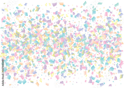 Festive color rectangle confetti background. Abstract frame confetti texture for holiday, postcard, poster, website, carnival, birthday, children's parties. Cover confetti mock-up. Wedding card layout