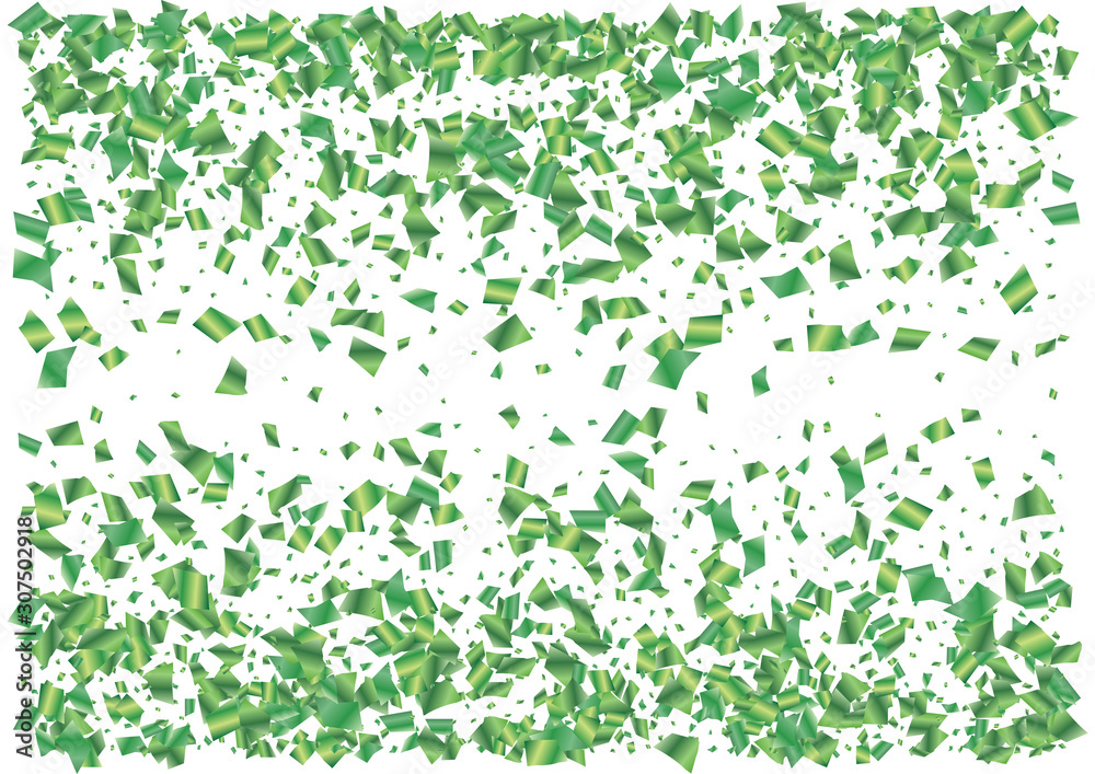 Festive green rectangle confetti background. Abstract frame confetti texture for holiday, postcard, poster, website, carnival, birthday, children's parties. Cover confetti mock-up. Wedding card layout Festive green rectangle confetti background. Abstract frame confetti texture for holiday, postcard, poster, website, carnival, birthday, children's parties. Cover confetti mock-up. Wedding card layout
