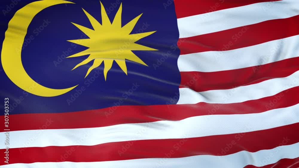 Malaysia flag waving in the wind with highly detailed fabric texture. Seamless loop Malaysia flag waving in the wind with highly detailed fabric texture. Seamless loop