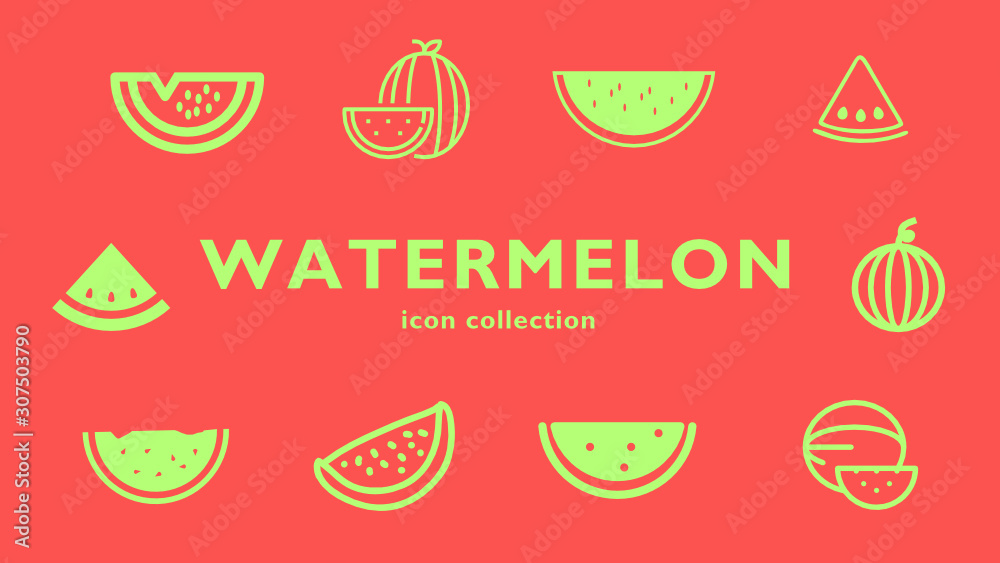 watermelon icon collection (vector fruits)