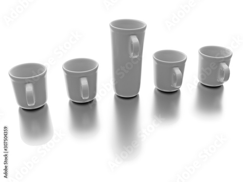 Wallpaper Mural Individual cup isolated on a white background Torontodigital.ca