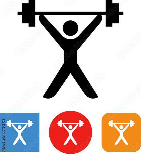 Weightlifter With Barbell Strongman Vector Icon