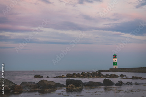 Germany, Schleswig-Holstein, Schleimunde lighthouse seen at dusk? photo