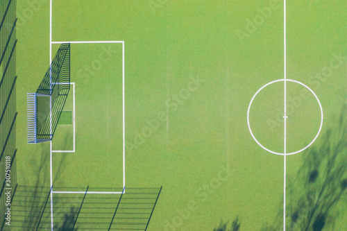 Aerial view of soccer field
