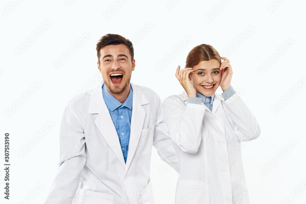 medical team of doctors and nurses isolated on white medical team of doctors and nurses isolated on white