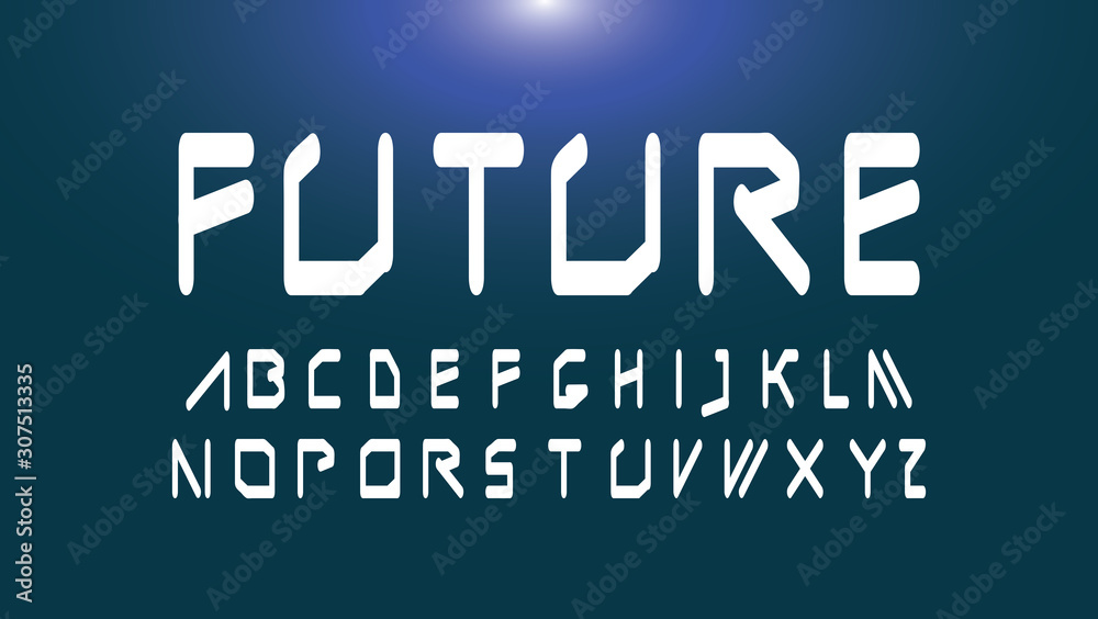 Vector of future abstract font and alphabet