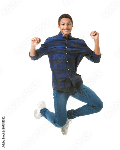Jumping African-American te...