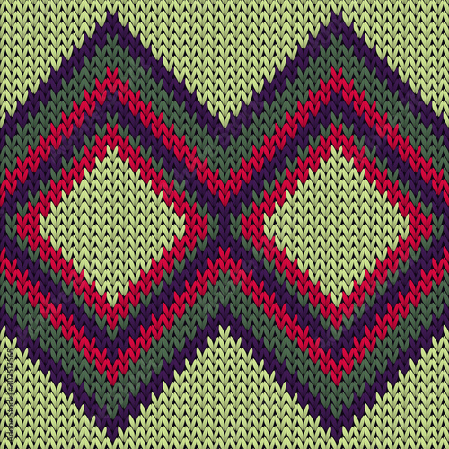 Handicraft rhombus argyle knitted texture 