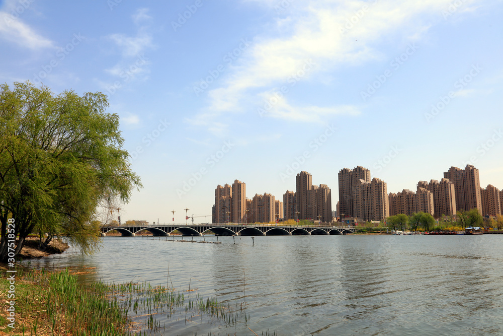 Fototapeta premium Waterfront City Architectural Landscape