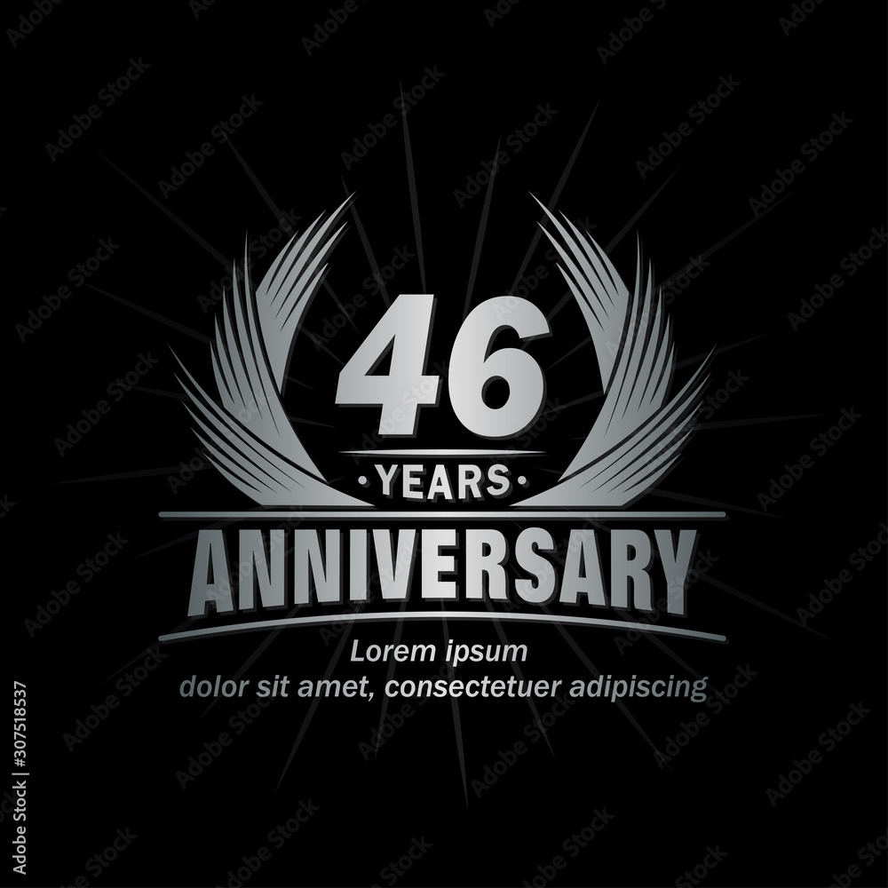Fototapeta premium 46 years logo design template. Anniversary vector and illustration template. 