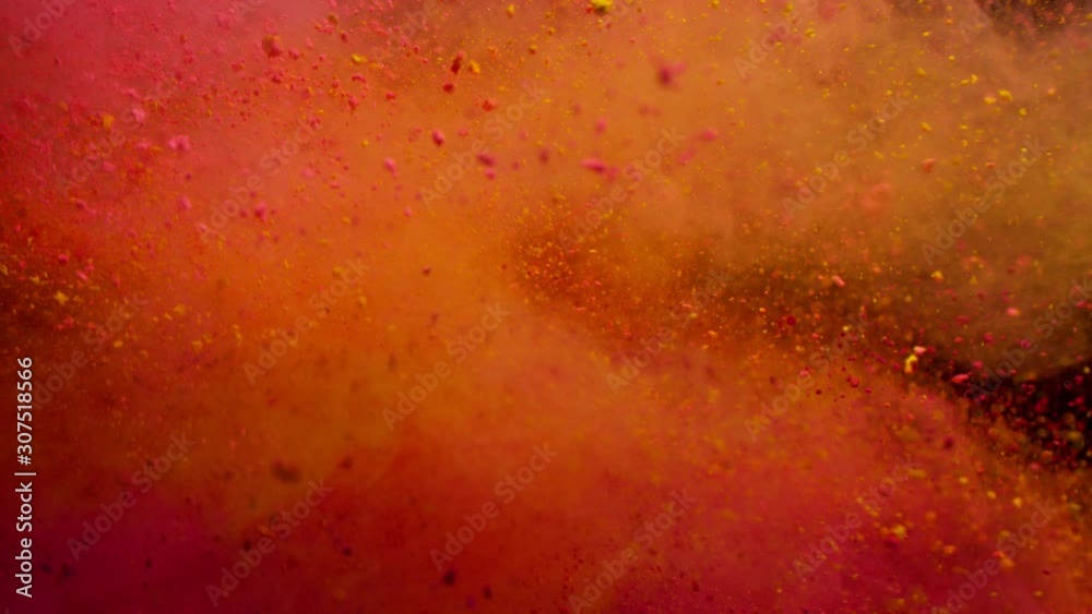 Super Slowmotion Shot of Side Color Powder Explosion Isolated on Black Background at 1000fps Super Slowmotion Shot of Side Color Powder Explosion Isolated on Black Background at 1000fps