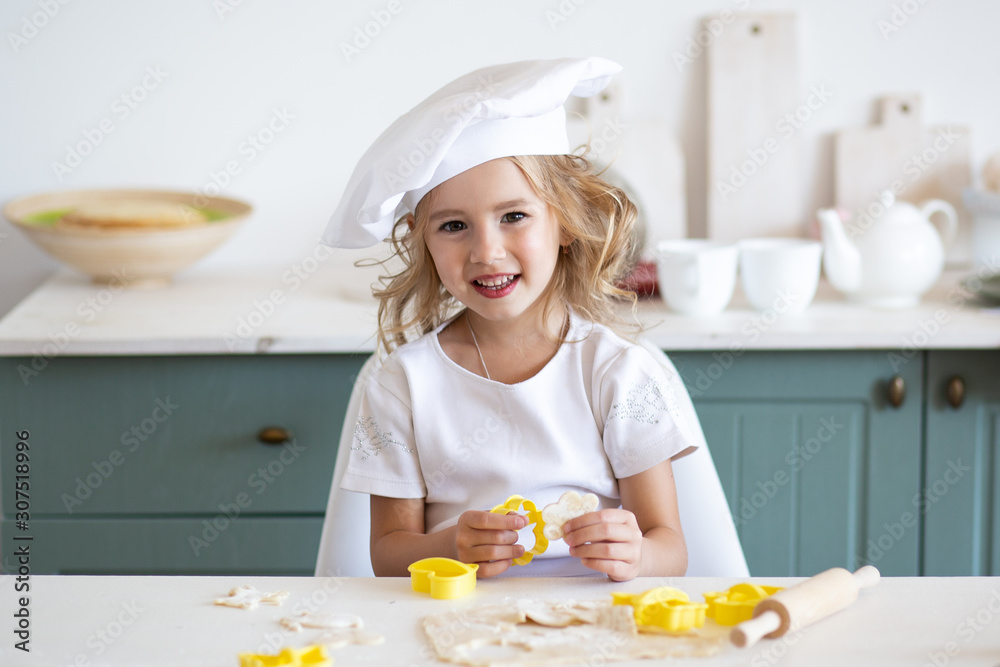 kid girl preparing food at kitchen at home kid girl preparing food at kitchen at home