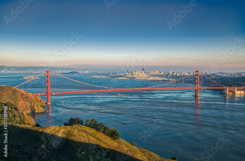San Francisco and Golden Gate Bridge from Hawk Hill