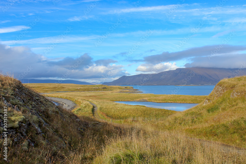 hiking in the mountains of Iceland