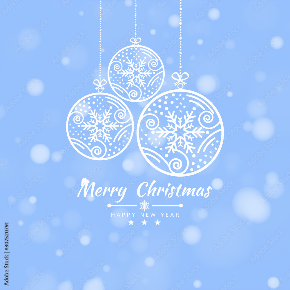 Merry Christmas getting card background with snow ball banner. Vector illustration Merry Christmas getting card background with snow ball banner. Vector illustration