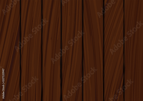 Dark brown arranged wooden plank texture background. Vector.