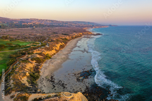Sunset overlooking Inspiration point at Crystal Cove State Park in Newport Beach