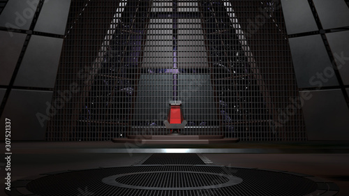 Sci fi Throne room 3d rendering photo