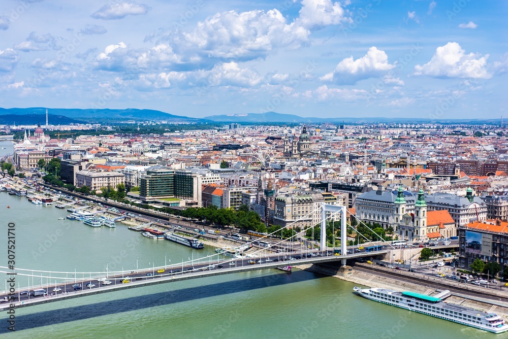 Budapest cityscape, river Danube, landmark.
